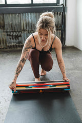 Fox Trail Yoga Mat – 6 mm Extra Thick, Double-Sided Non-Slip, Eco-Friendly PER with Multi-Color Striped Design | from Yune Yoga