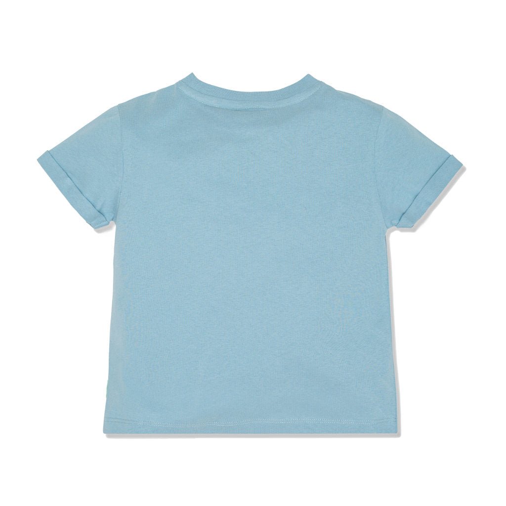 100% Earth loving Kid T-Shirt - Slate Blue/neon from Manymoons
