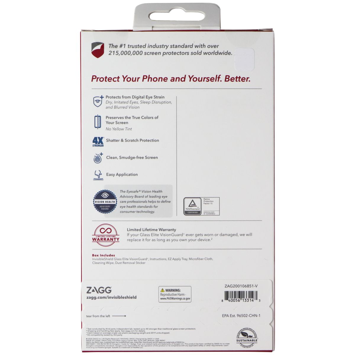 ZAGG (Glass Elite VisionGuard+) Screen Protector for Google Pixel 5 - Clear from Simple Cell Shop