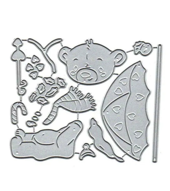 Teddy Bear Cutting Dies Set F07M2-7-ZG262 From Wizardi