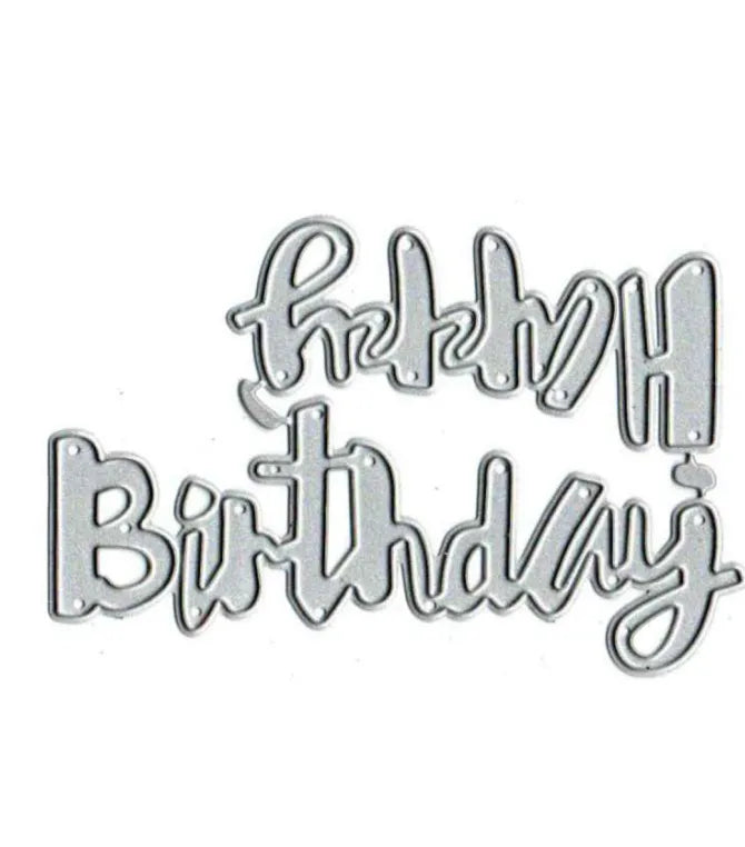Happy Birthday Wishes Cutting Dies Set F07M2-7-ZG393 From Wizardi