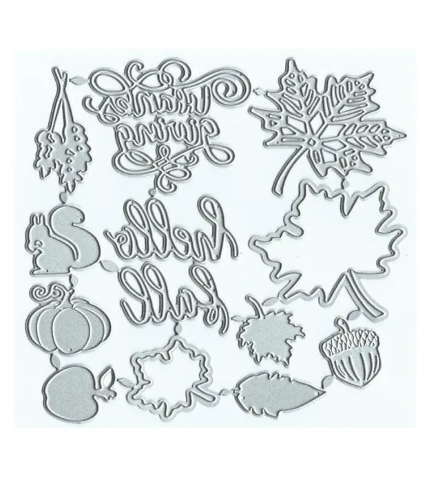 Autumn Cutting Dies Set F07M2-7-ZG409 From Wizardi