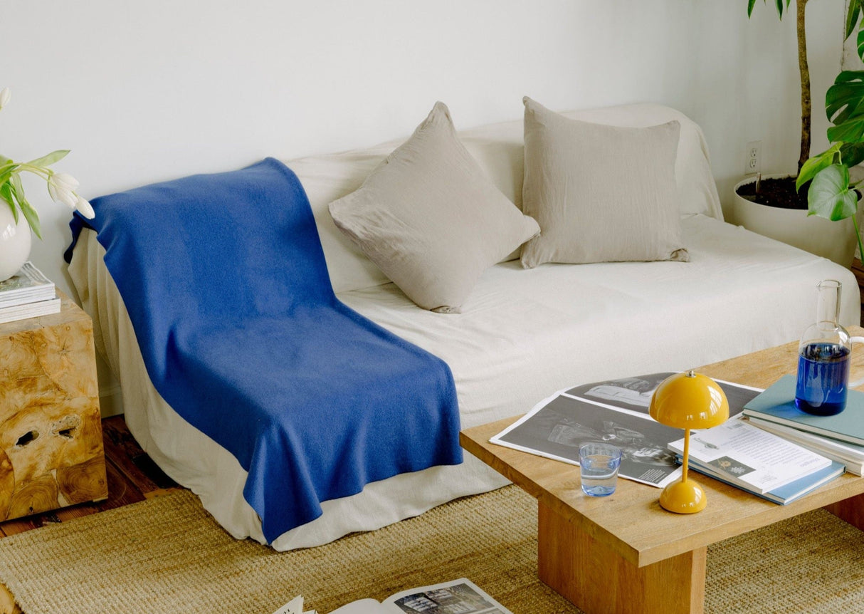 Washed Linen Cushion Cover - White from French Presse Linens