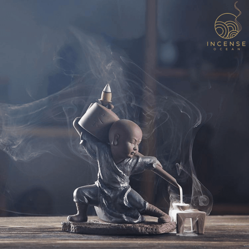 Zen Kung Fu Monk Incense Burner from incenseocean