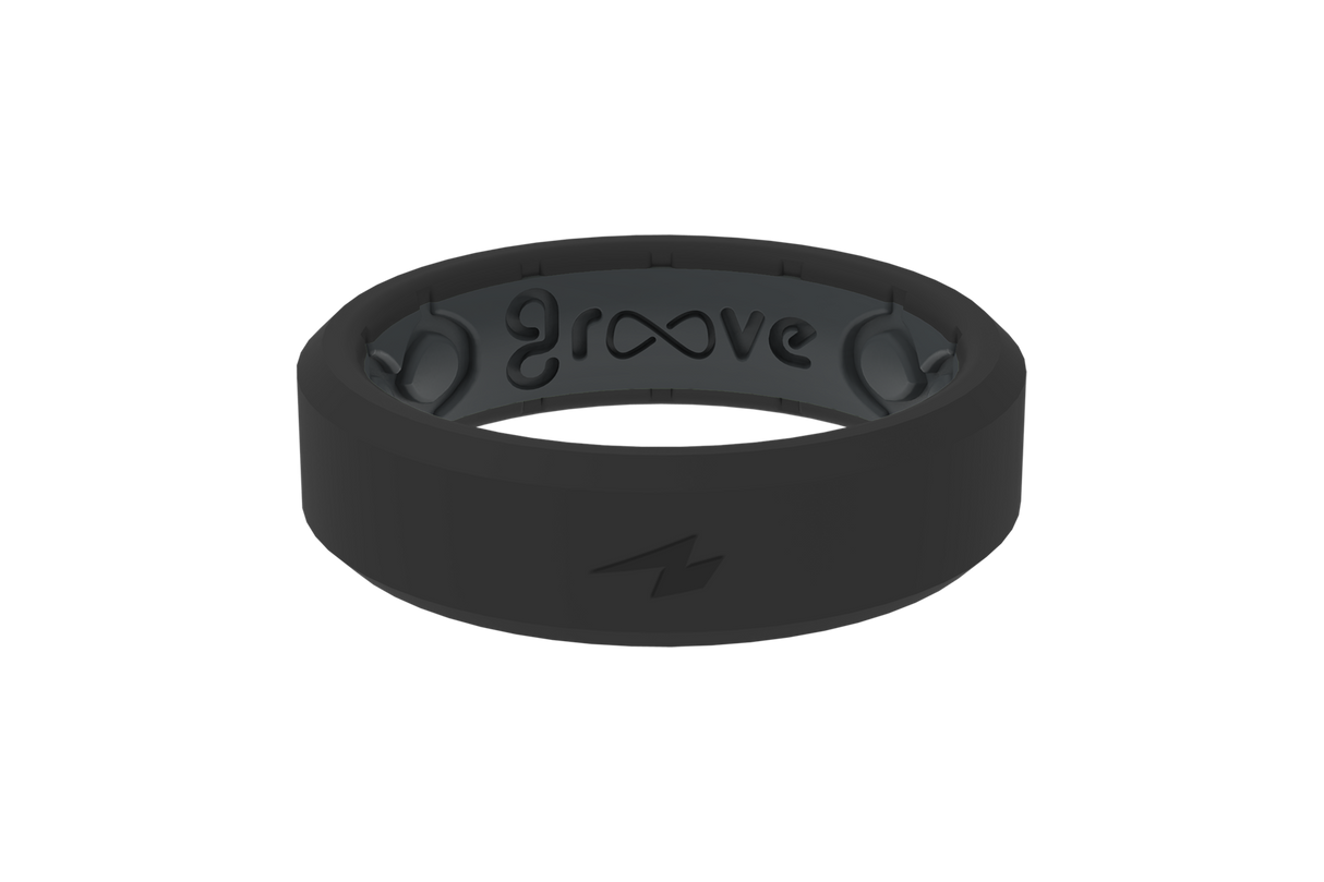 Zeus Midnight Black Thin Ring from Groove Life