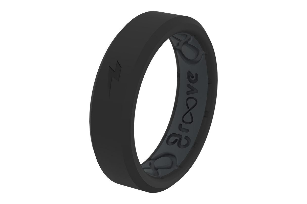 Zeus Midnight Black Thin Ring from Groove Life
