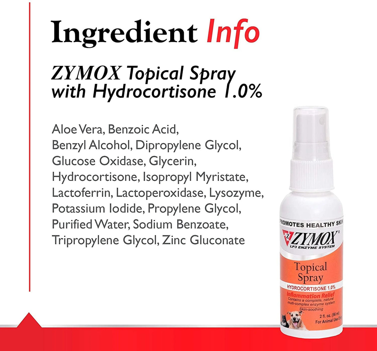 Zymox Veterinary Strength Topical Spray Hydrocortisone 1.0% for Dogs & Cats (2 oz) from HardyPaw