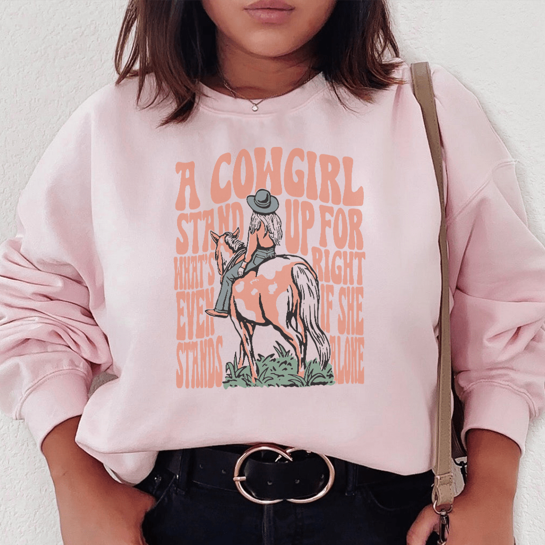 A Cowgirl Stand Up For What's Right Even If She Stands Alone Tee From Peachy Sunday