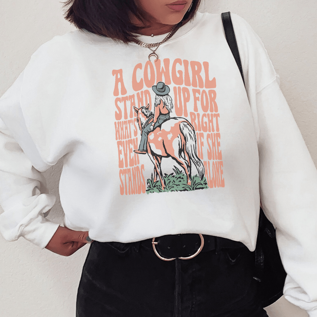 A Cowgirl Stand Up For What's Right Even If She Stands Alone Tee From Peachy Sunday