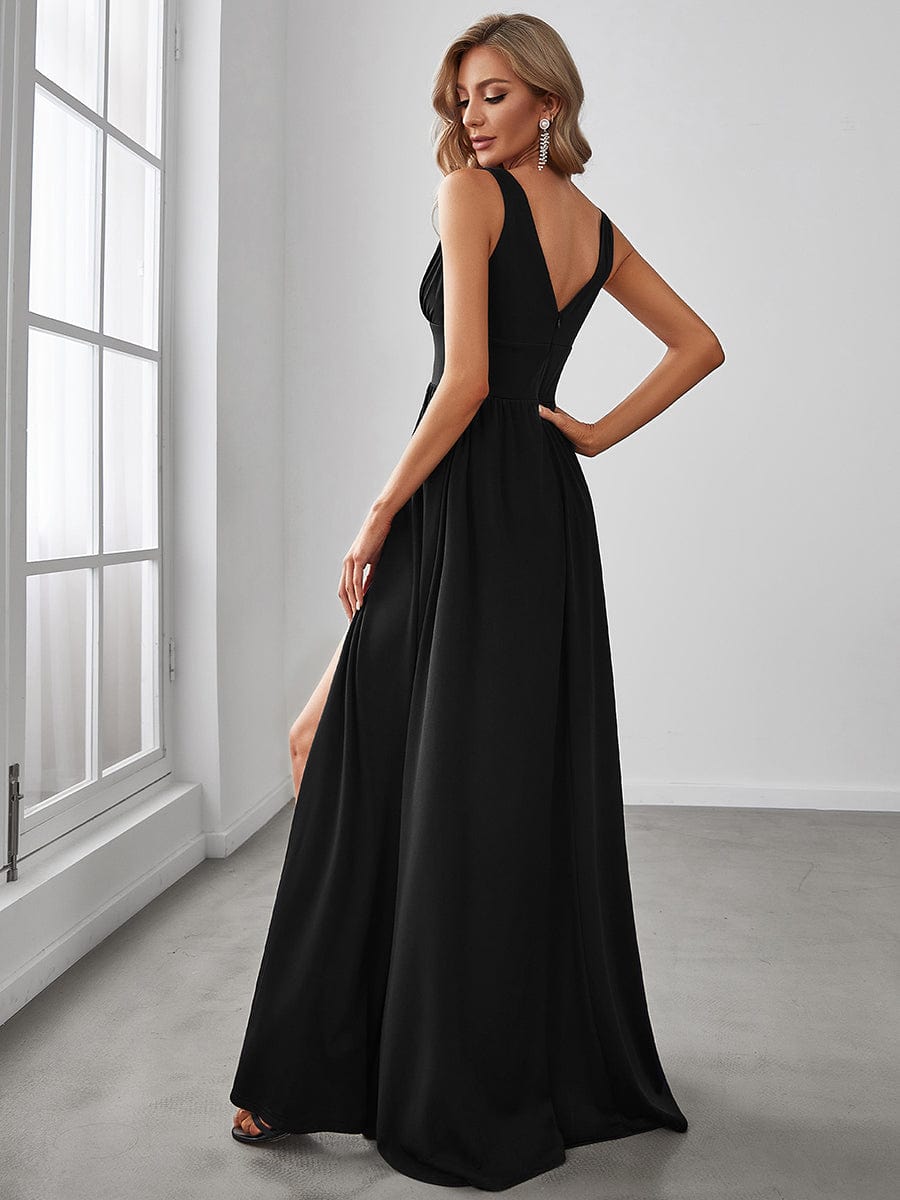 A Line Sleeveless Bridesmaid Dresses with Deep V Neck - Elegant and Stylish from MsDressly
