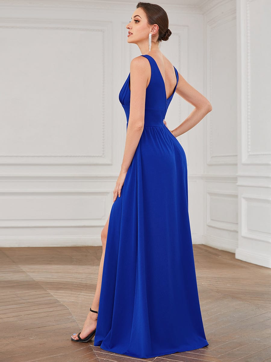 A Line Sleeveless Bridesmaid Dresses with Deep V Neck - Elegant and Stylish from MsDressly