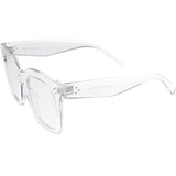Bold Oversize Square Horn Rimmed Flat Lens Clear Glasses D093 from zeroUV