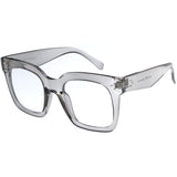 Bold Oversize Square Horn Rimmed Flat Lens Clear Glasses D093 from zeroUV