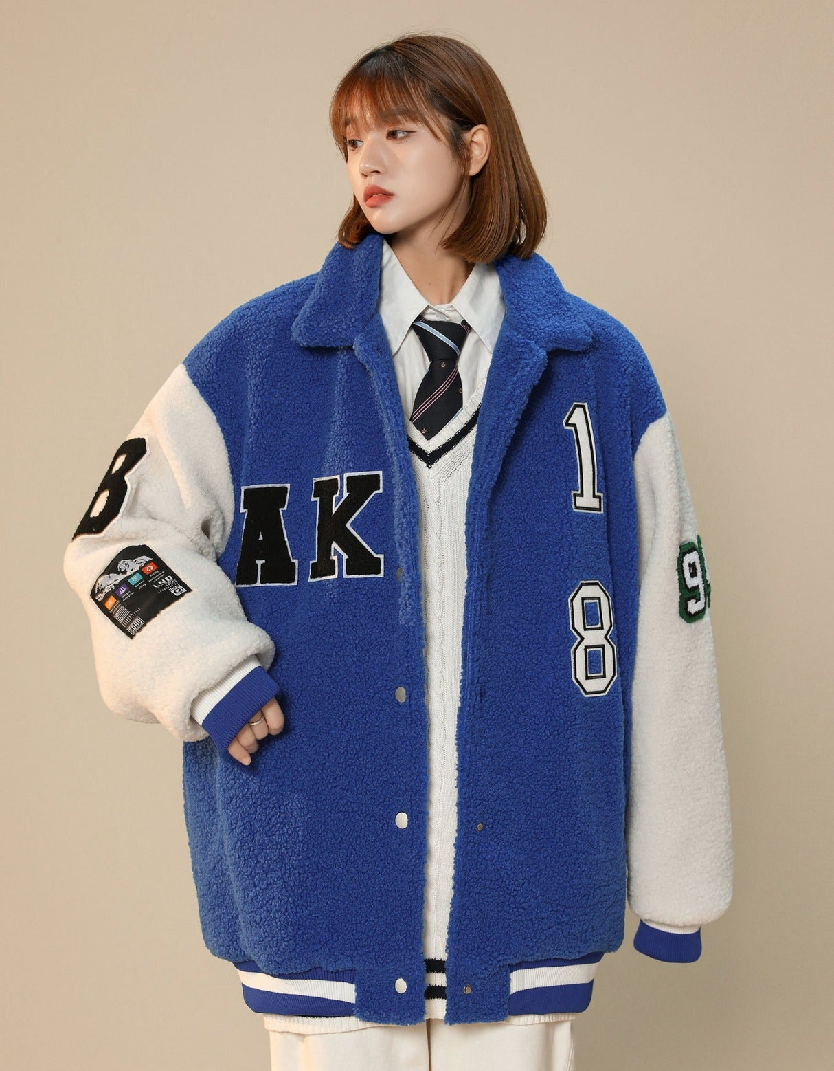 Women's Year 94 Furry Varsity Jacket from Niepce Inc