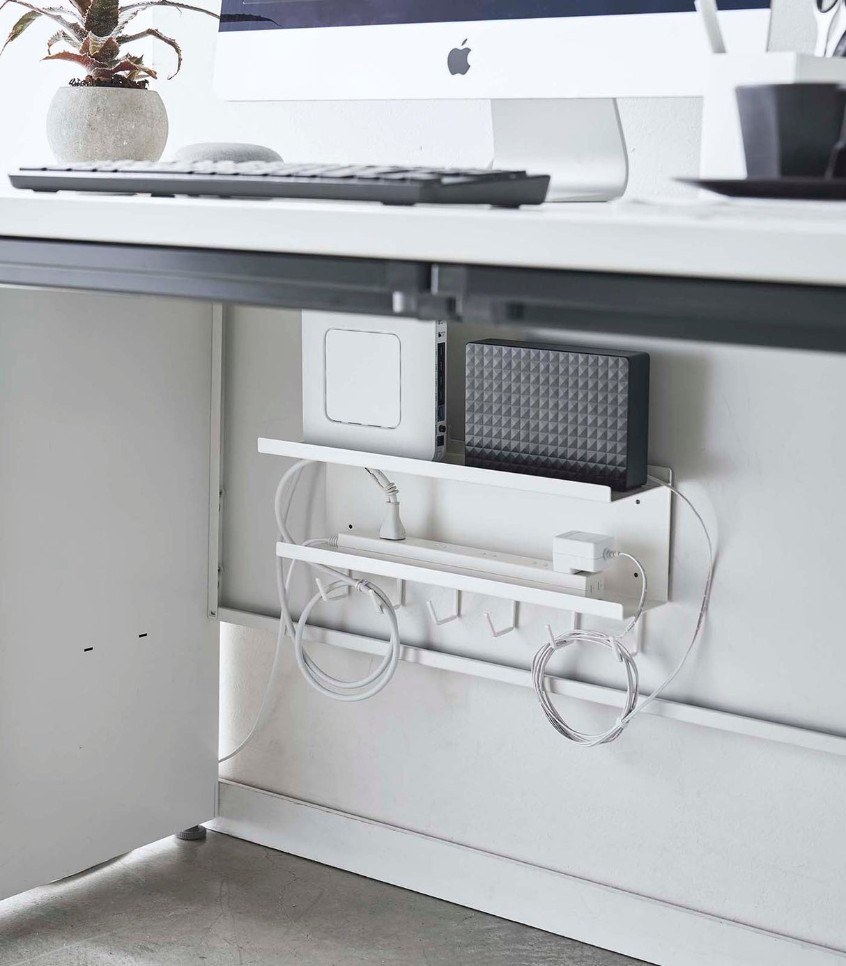 Wall-Mount Cable & Router Storage Rack - Steel from Yamazaki Home