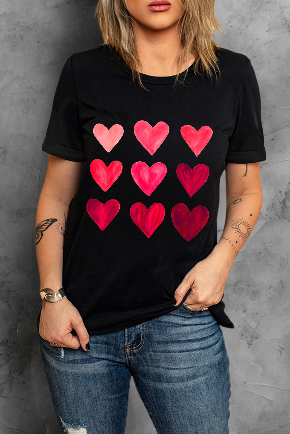 Black Valentine's Day Heart T-Shirts from MsDressly