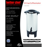 Better Chef 10 to 50 Cup Stainless Steel Urn Coffeemaker from Jupiter Gear Home