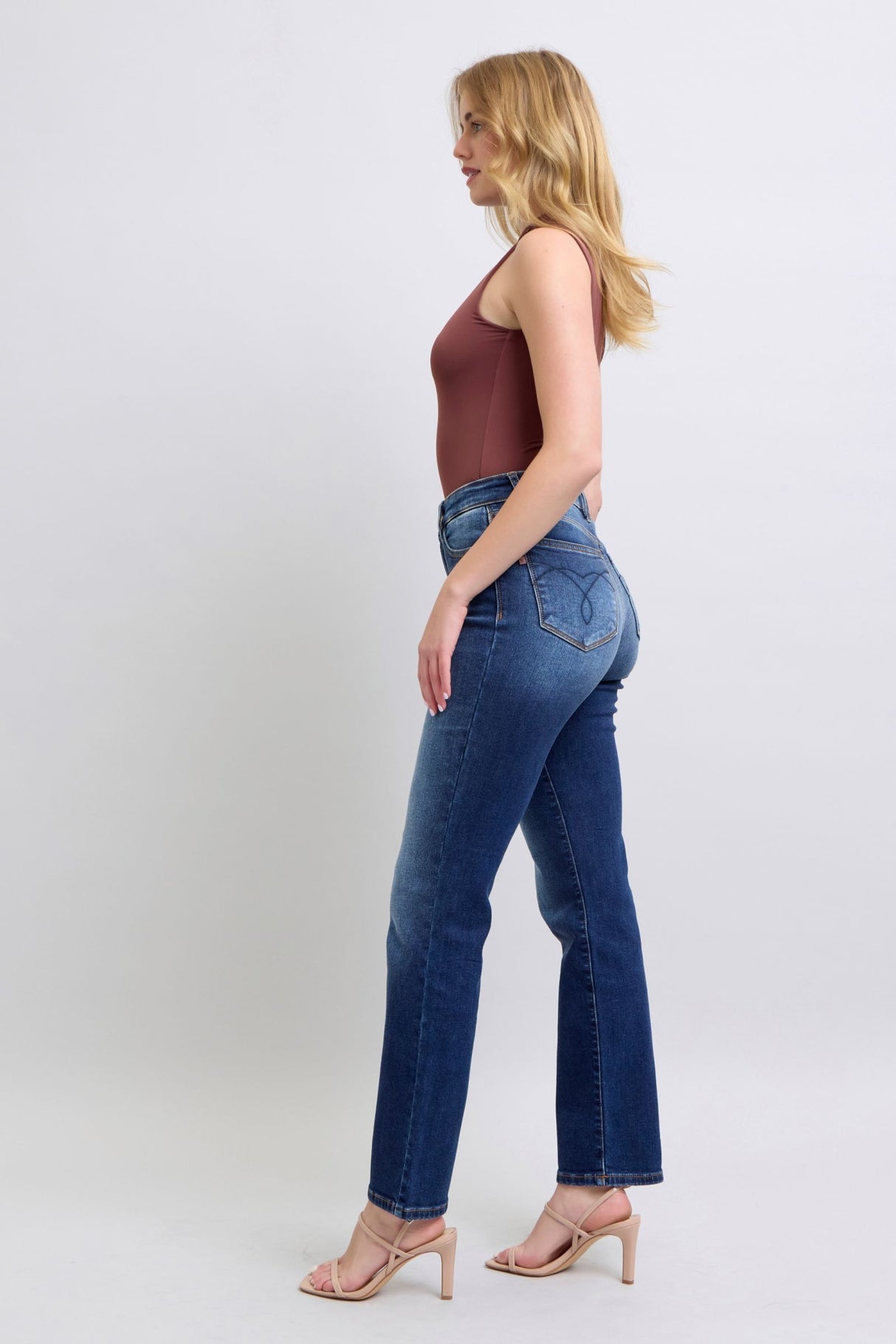 Judy Blue Full Size Washed Straight Leg Jeans with Pockets from Enfance-Heureuse