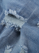 All-American Ripped Denim Shorts from MsDressly