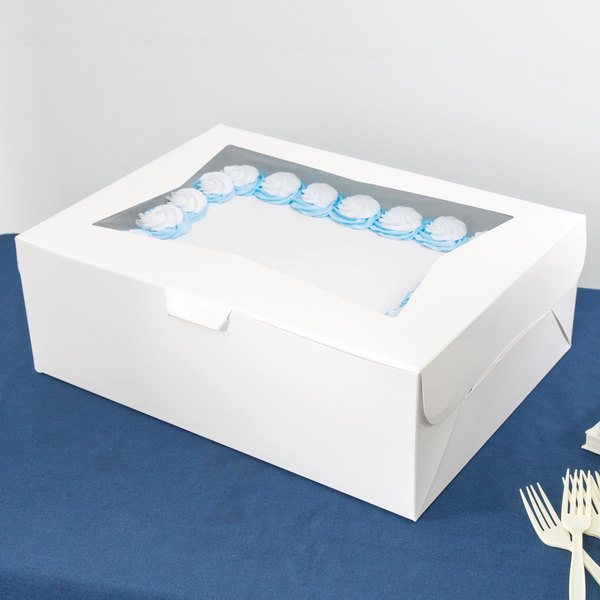 19" x 14" x 6 1/2" White Half Sheet Window Cake Box from Cake Craft Shoppe, LLC