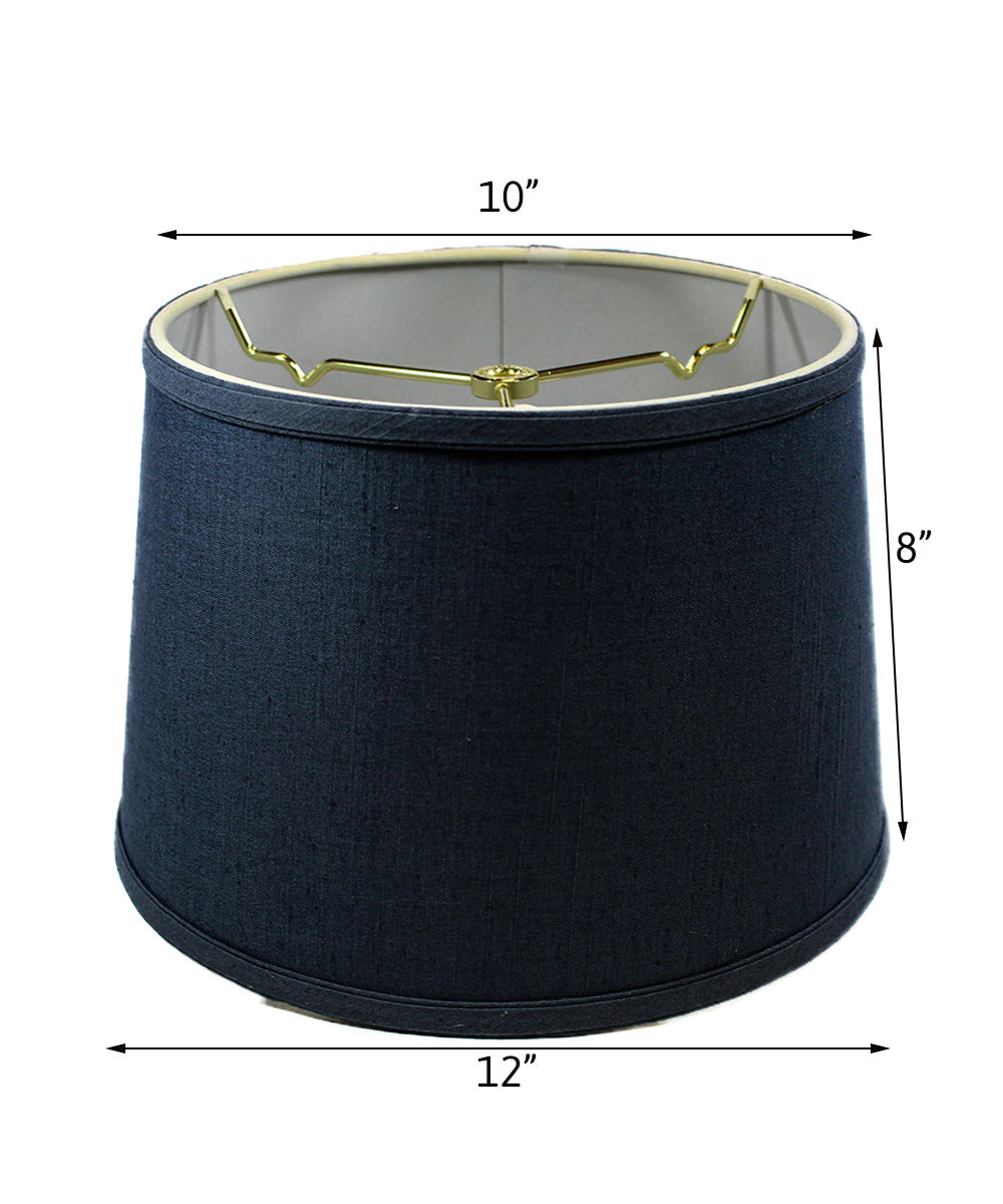 Hardback Shallow Drum Lamp Shade Textured Slate 12"W x 8"H from LampsUSA