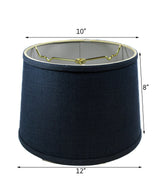 Hardback Shallow Drum Lamp Shade Textured Slate 12"W x 8"H from LampsUSA