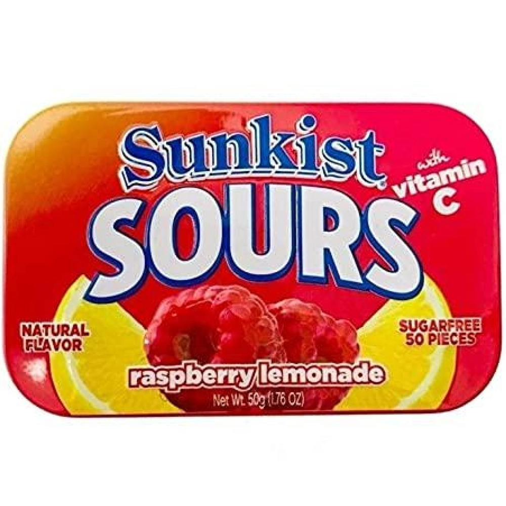 Sunkist Sours Raspberry Lemonade (50g) 6-Pack from PETEZ POP WHOLESALE