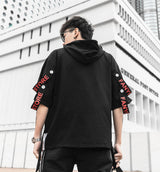 Black Solo Movement Short Sleeves Hoodie from Niepce Inc
