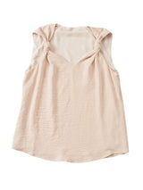 Apricot Twisted Shoulder V Neck Tank Top From MsDressly