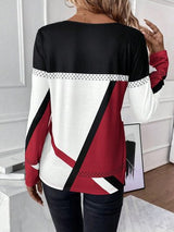 Contrast Round Neck Long Sleeve T-Shirt from Enfance-Heureuse