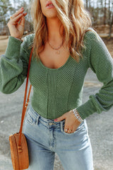 Autumn Green Knit Top from MsDressly