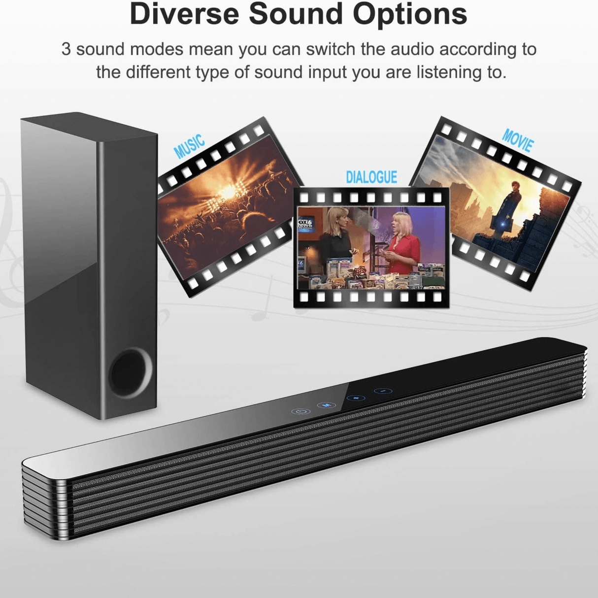 Norcent KB2020 Black Mamba Series 25" 120W Bluetooth Sound Bar with Sub-Woofer from Jupiter Gear Home