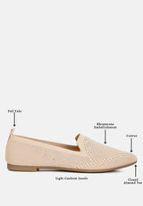 Abedi Rhinestone Embellished Pull Tab Loafers from London Rag International