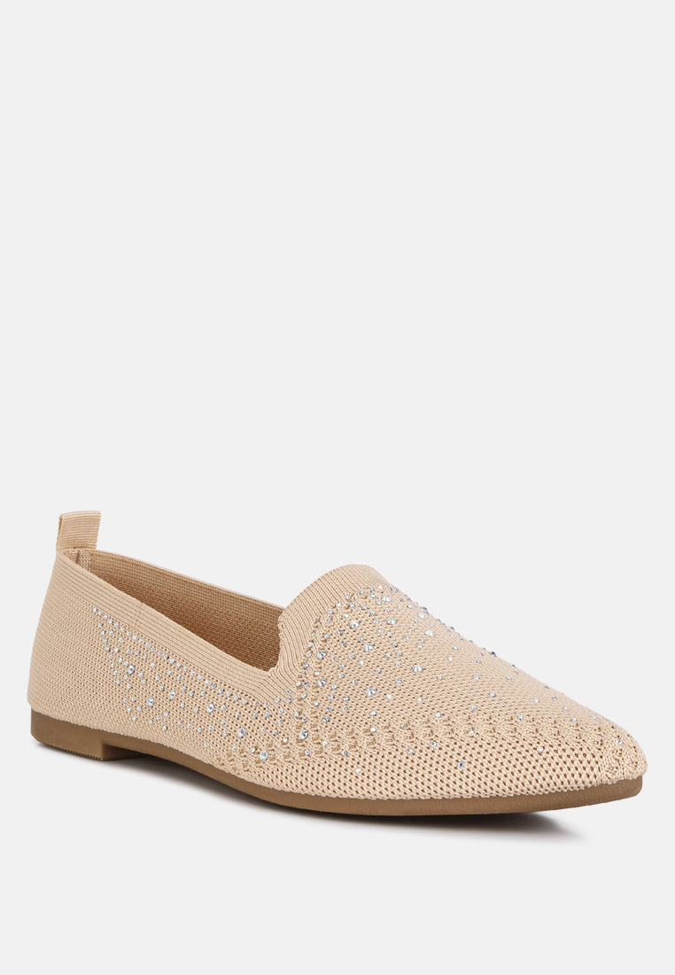 Abedi Rhinestone Embellished Pull Tab Loafers from London Rag International