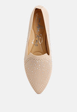 Abedi Rhinestone Embellished Pull Tab Loafers from London Rag International