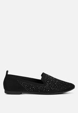 Abedi Rhinestone Embellished Pull Tab Loafers from London Rag International