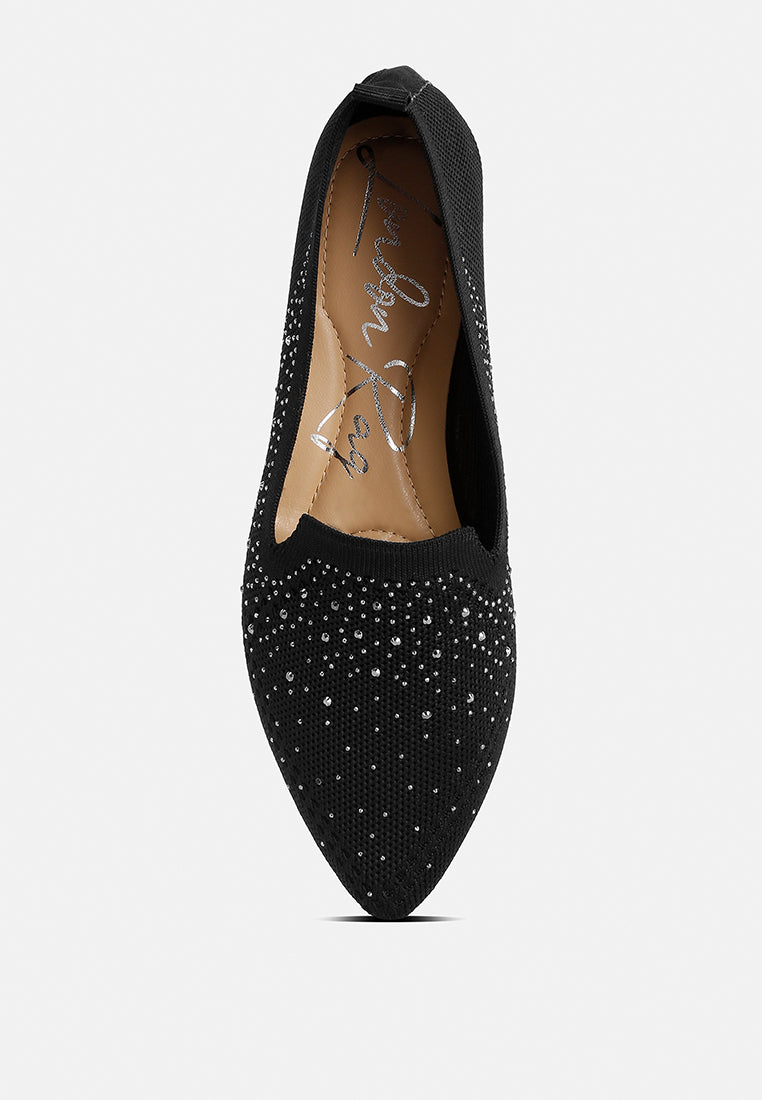 Abedi Rhinestone Embellished Pull Tab Loafers from London Rag International