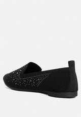 Abedi Rhinestone Embellished Pull Tab Loafers from London Rag International