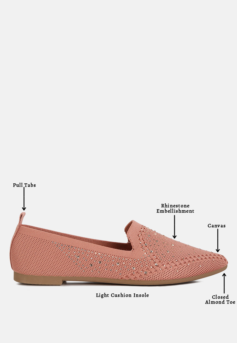 Abedi Rhinestone Embellished Pull Tab Loafers from London Rag International