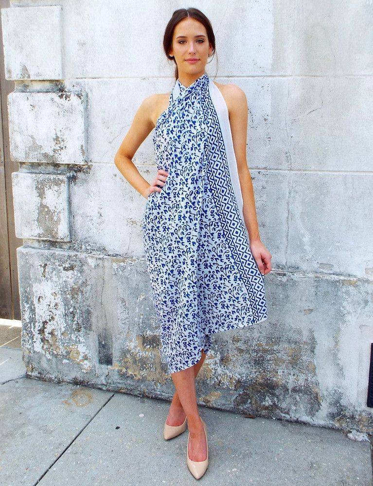 Abstract Blue Sarong from Passion Lilie