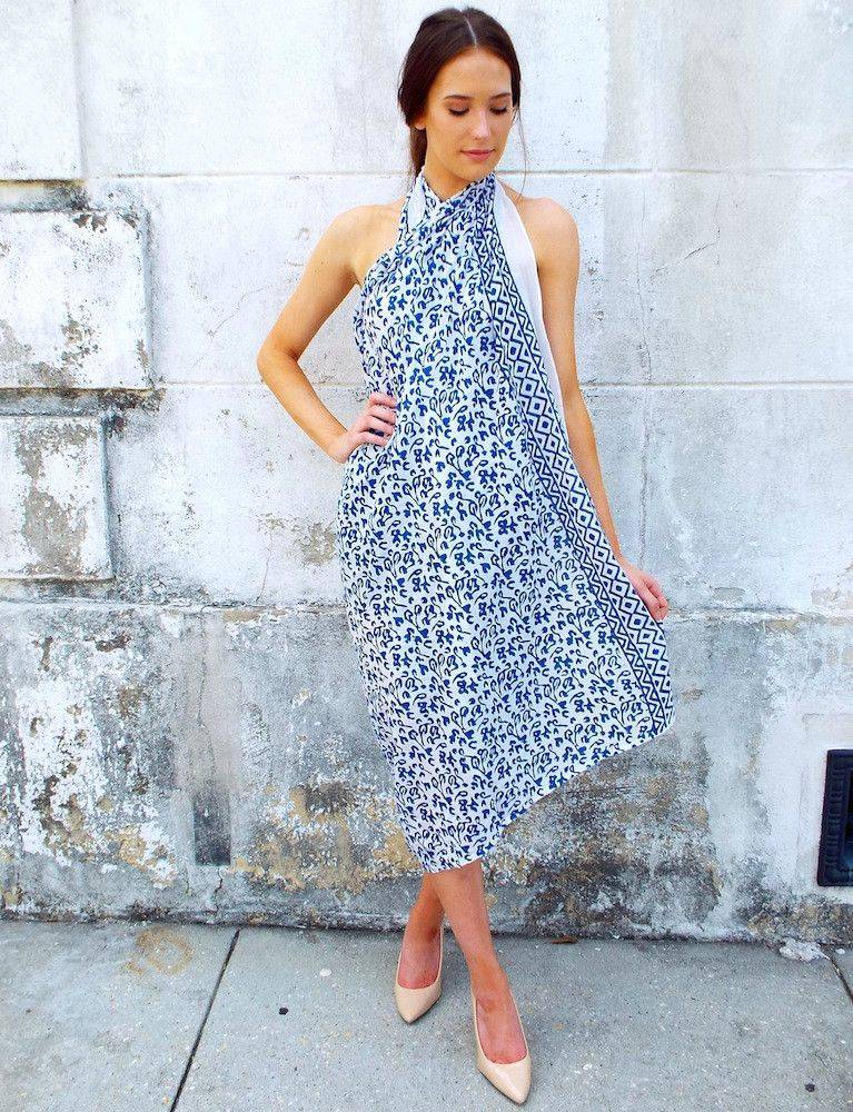 Abstract Blue Sarong from Passion Lilie
