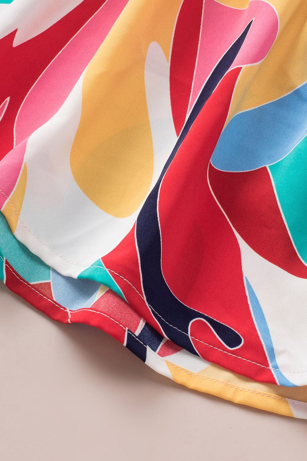 Abstract Print Square Neck Multicolor Tank Top From MsDressly