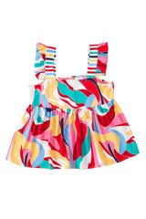 Abstract Print Square Neck Multicolor Tank Top From MsDressly