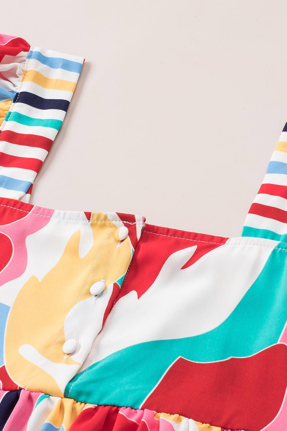 Abstract Print Square Neck Multicolor Tank Top From MsDressly