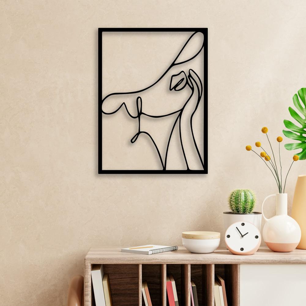 Abstract Woman With Hat Metal Decor from VITAHOME DESIGN LLC