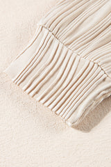 Apricot Textured Wavy Round Neck Long Sleeve Top from MsDressly