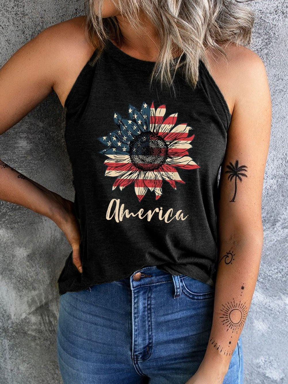 American Flag Sunflower Halter from MsDressly