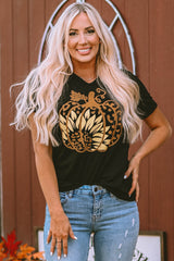 Black Halloween Sunflower Pumpkin T-Shirts from MsDressly