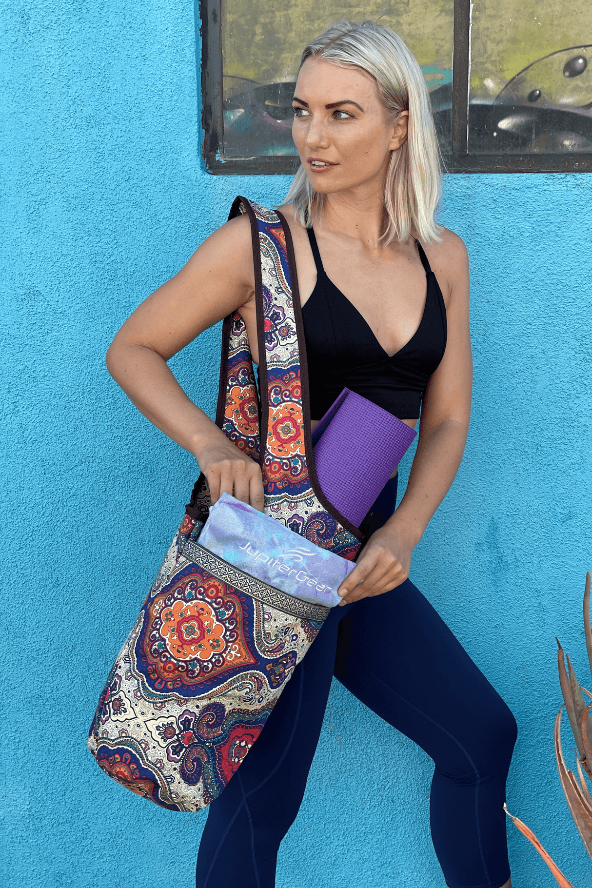 JupiterGear Yoga Mat Carrying Tote Bag with Large Pockets from Jupiter Gear