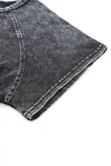 Acid Washed Black Lounge Ensemble with Shorts from MsDressly